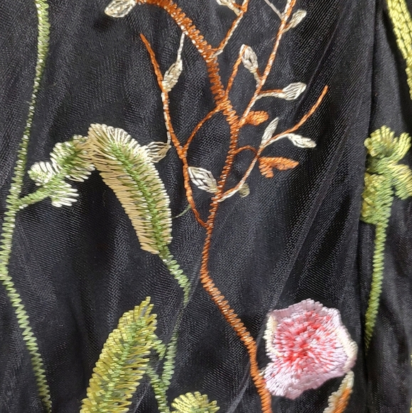 Floral Embroidered Black Dress - Picture 10 of 12